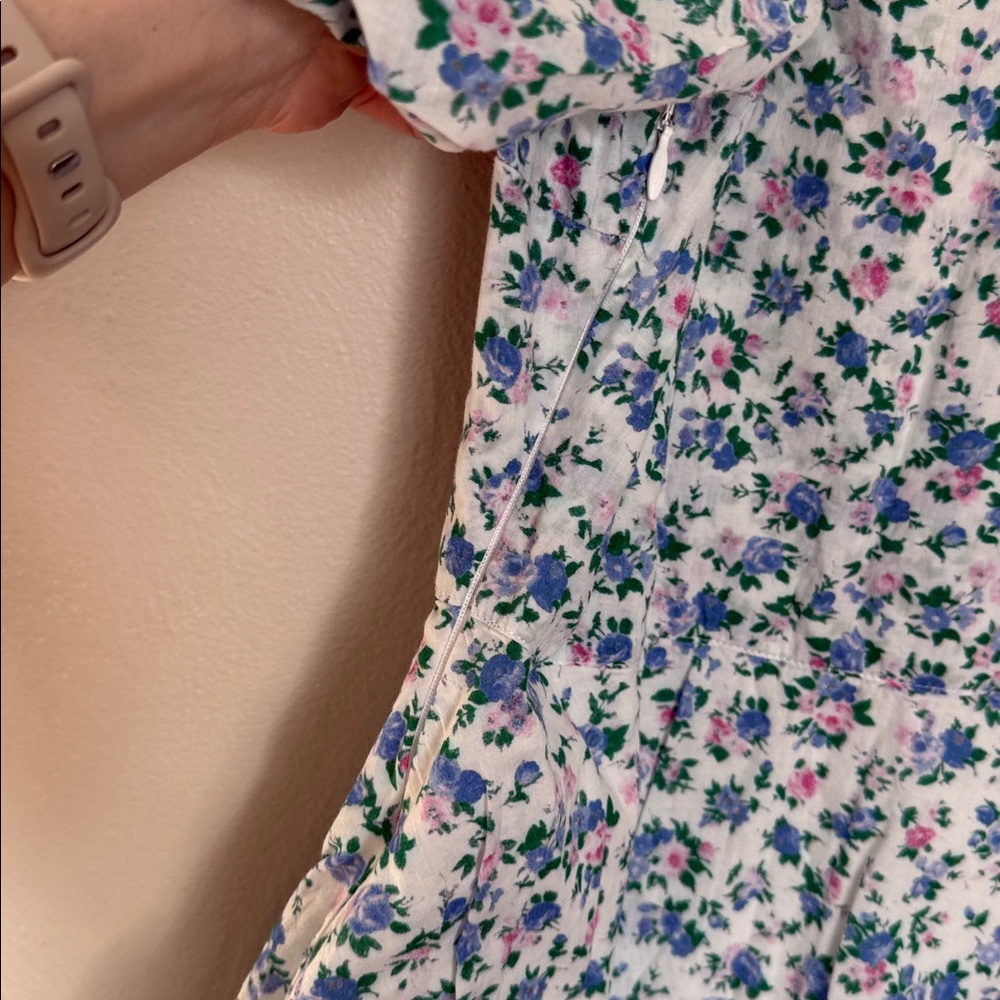 LoveShackFancy Blue and Pink Floral Mini Dress 6 - Picture 7 of 9